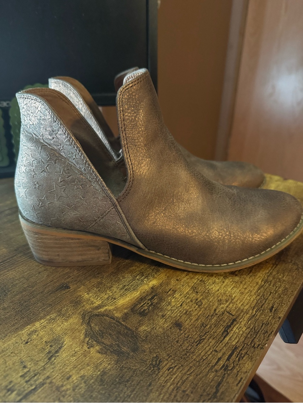 Corkys Metallic Bronze Ankle Booties